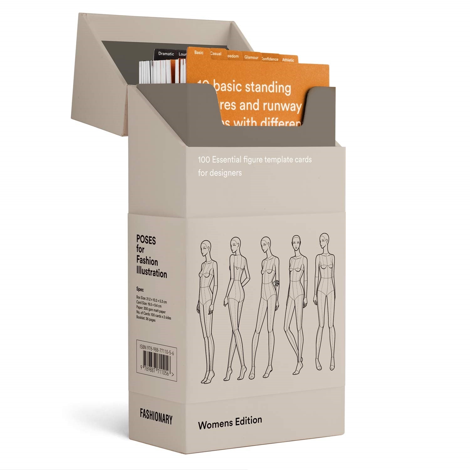 Poses for Fashion Illustration (Card Box): 100 essential figure template cards for designers